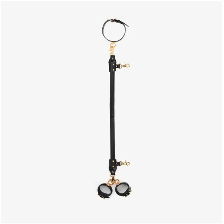 Slave High Quality Luxury PU Leather Open Leg Bondage Ankle Handcuffs Spreader Bar Sex Toy