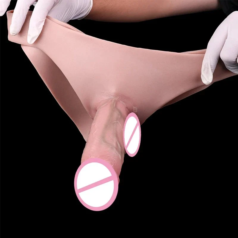 Big Strap on Hollow Dildo Pants Wearable Penis Sleeve Panties Male Dildo Enhancer Penis Extender 18+ Sex Toys