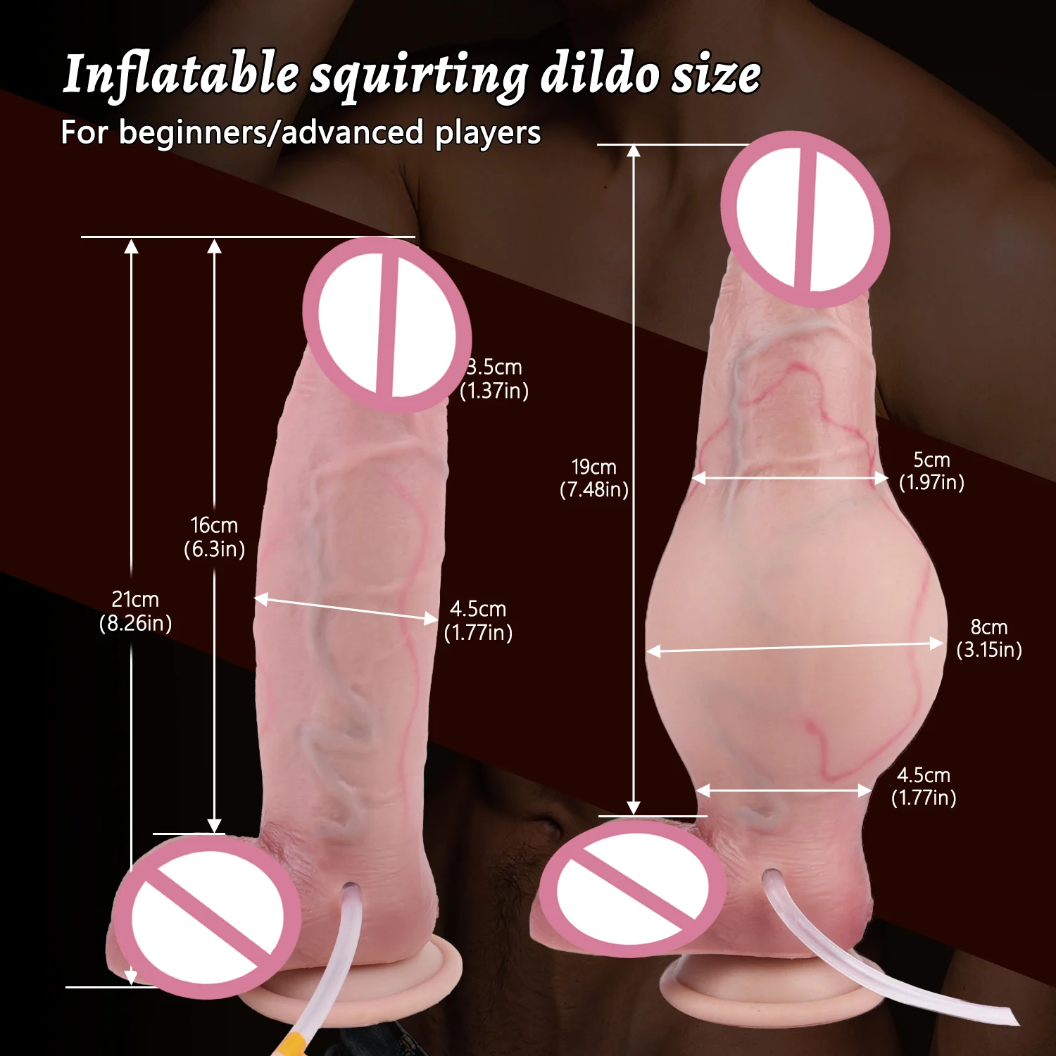 New Inflatable Ejaculating Dildo Adult Sex Toys with Simulated Skin Experience Liquid Silicone Malleable Squirting Dildo