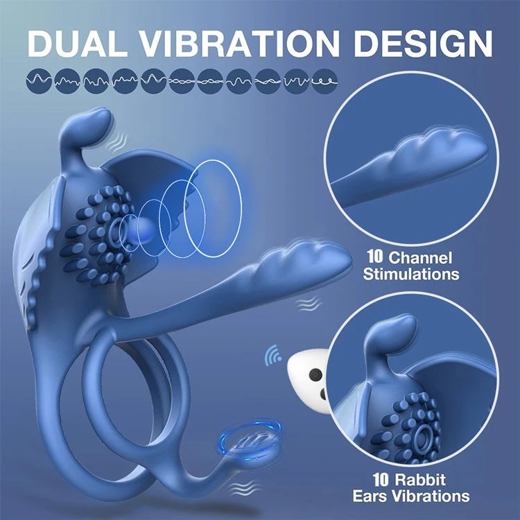 Wireless Remote Control Cock Ring Anal Plug for Men Penis Massager Masturbation