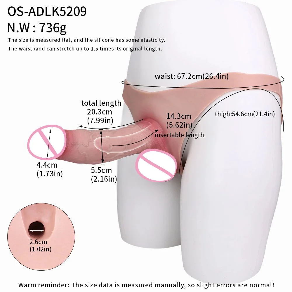 Strap on Dildo Panties,Ultra Elastic Wearable with 8'' Realistic Hollow Strap on Dildos,Penis Sleeve Pant Sex Toys for Men