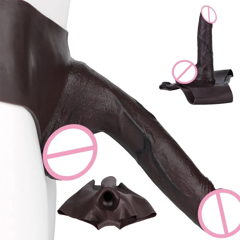 Ultra 9.84 Inch Realistic Penis Sleeve Thongs Skin Feeling Lifelike Male Strap on Dildo Extender Sex Toys Delay Ejaculation