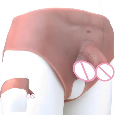 Wearable Dildo Panty Strap on Short Penis Pants With Ultra Realistic Abs Design for FTM Crossdresser Sex Toys