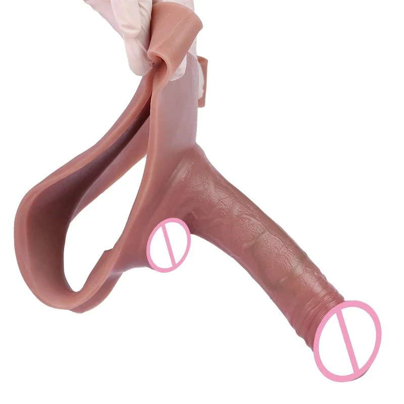Wear Leather Pants Male Hollow Wear Dildo Sets Platinum Silicone Material Experience Feel More Realistic Sex Toys