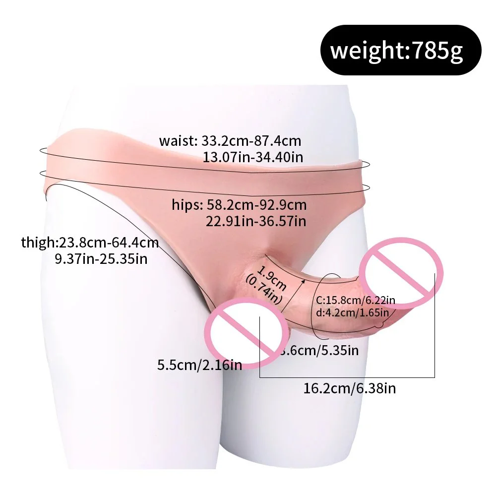 Big Strap on Hollow Dildo Pants Wearable Penis Sleeve Panties Male Dildo Enhancer Penis Extender 18+ Sex Toys