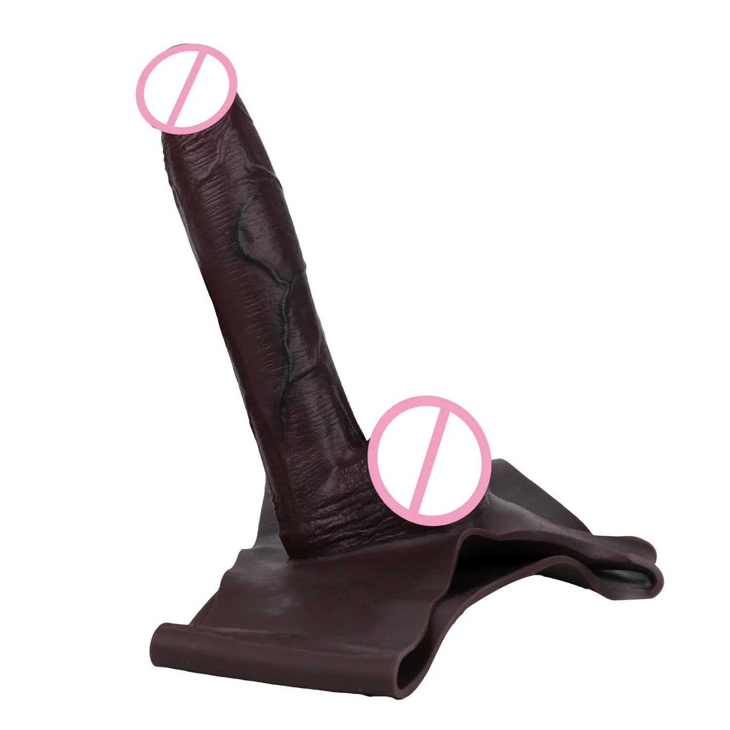 Jet Black Medical-Grade Silicone Male Penis Extender Hollow Insertable Enhancement Sleeve