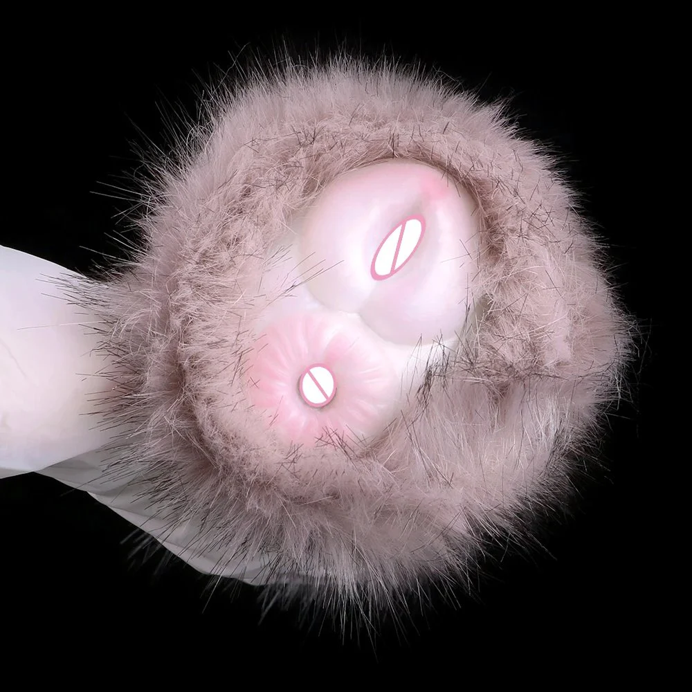 6.69 Inch Furry Masturbation Cup Removable Fur Cup Easy to Clean Men Pocket Pussy