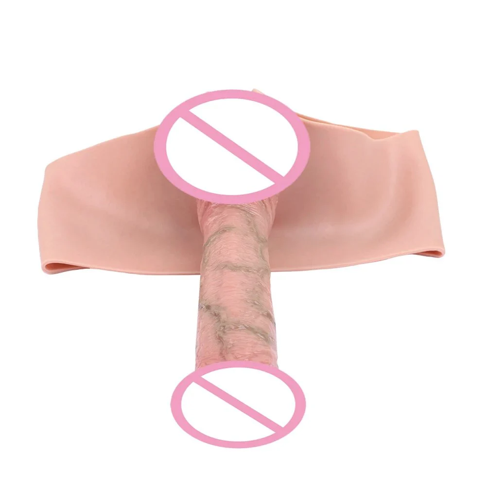 Elastic Liquid Silicone Wearable Hollow Penis Panties Realistic Dildo Strap on Dildo Adult Sex Toy for Men Women Hollow Sleeve
