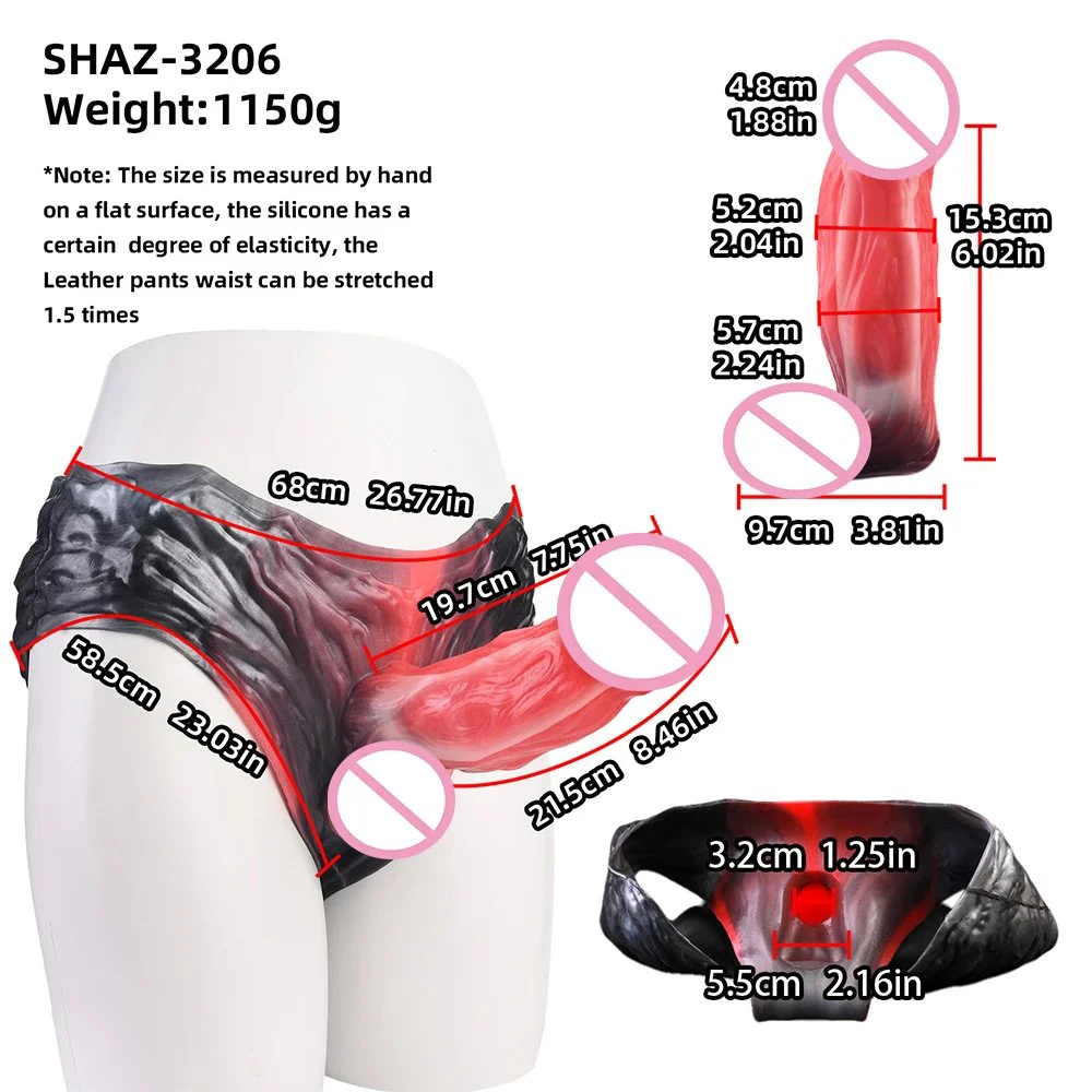 Fantasy Lava Texture Wearable Dildo Pants Cosplay Roleplay Realistic Penis Underwear Penis Pants for Couples Adult Games