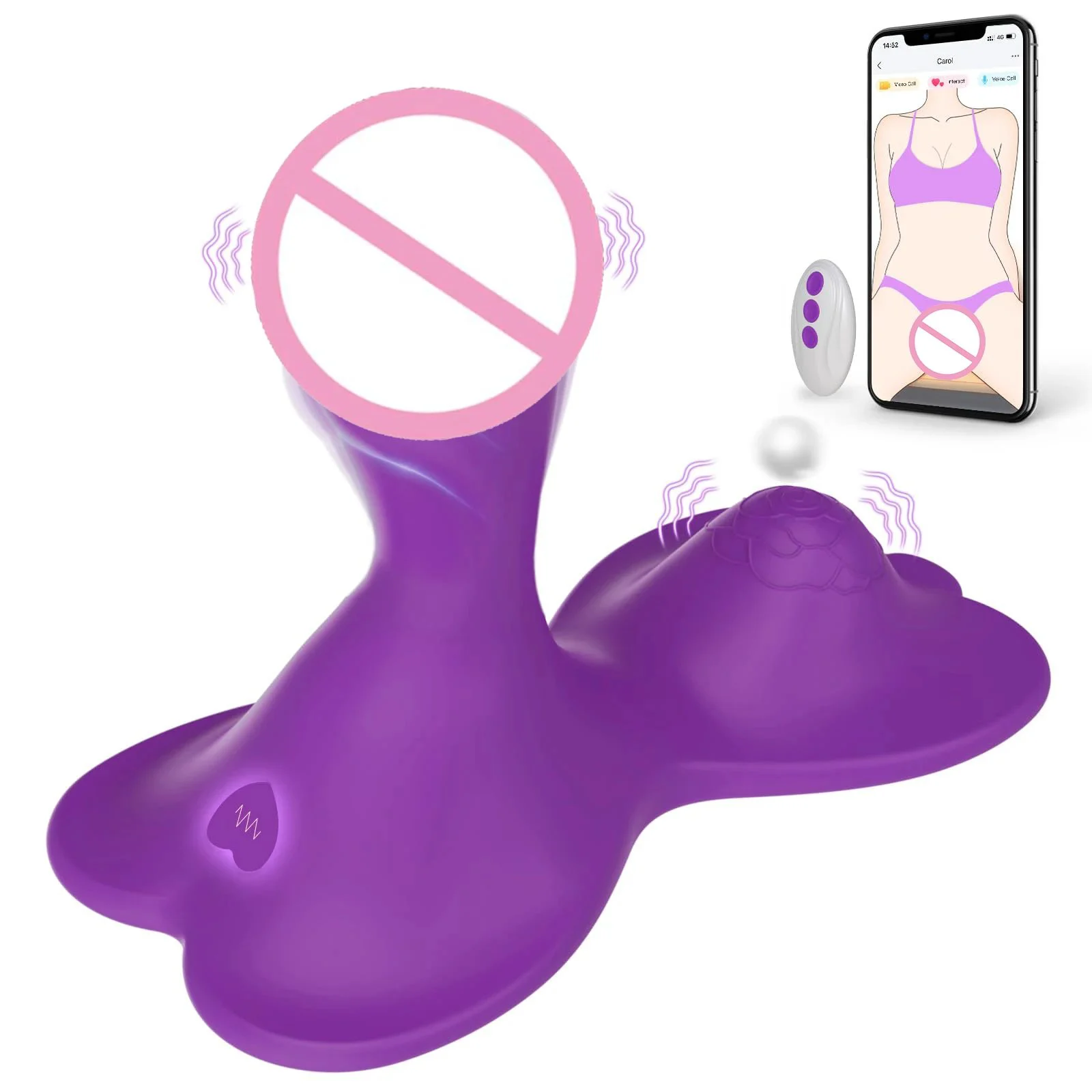 Sit and Ride Clit Anal G Spot Vibrator Massager APP Remote Control Wearable Sex Cushion Vibrator for Women Men Couples Games