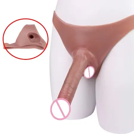 Wear Leather Pants Male Hollow Wear Dildo Sets Platinum Silicone Material Experience Feel More Realistic Sex Toys