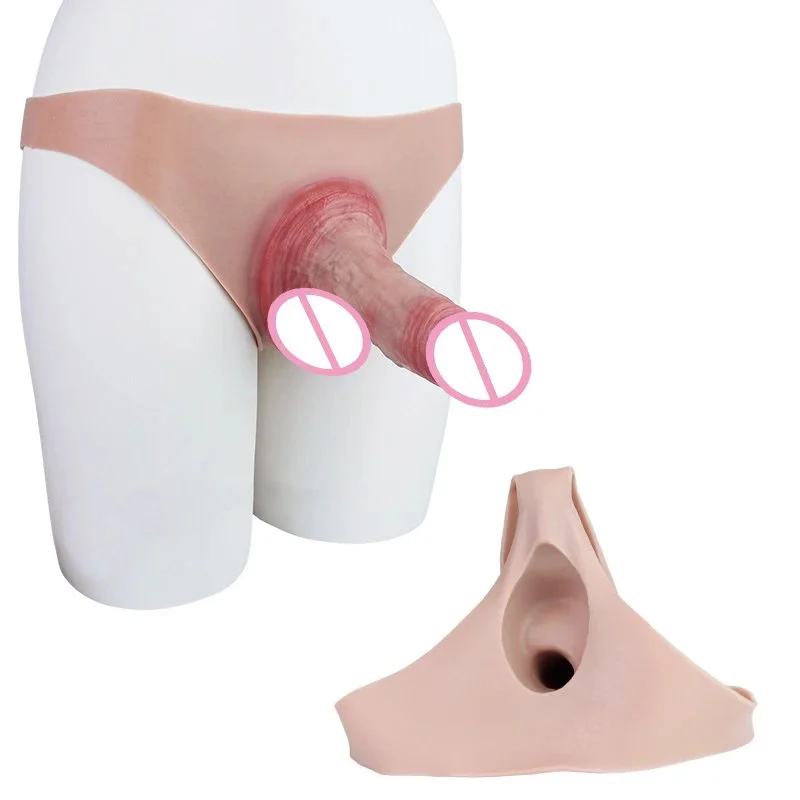 Wearable Hollow Penis Sleeve Silicone Male Penis Extender Realistic Adult Toy Experience