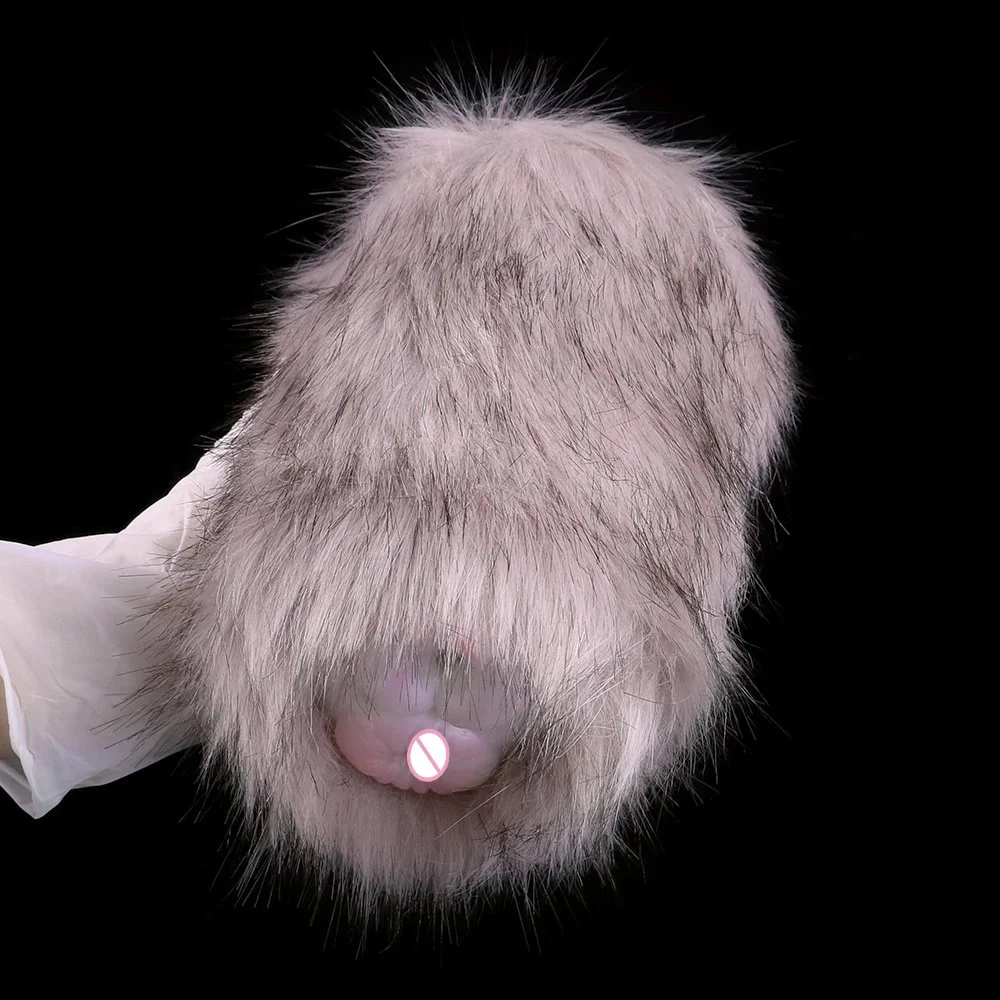 6.69 Inch Furry Masturbation Cup Removable Fur Cup Easy to Clean Men Pocket Pussy