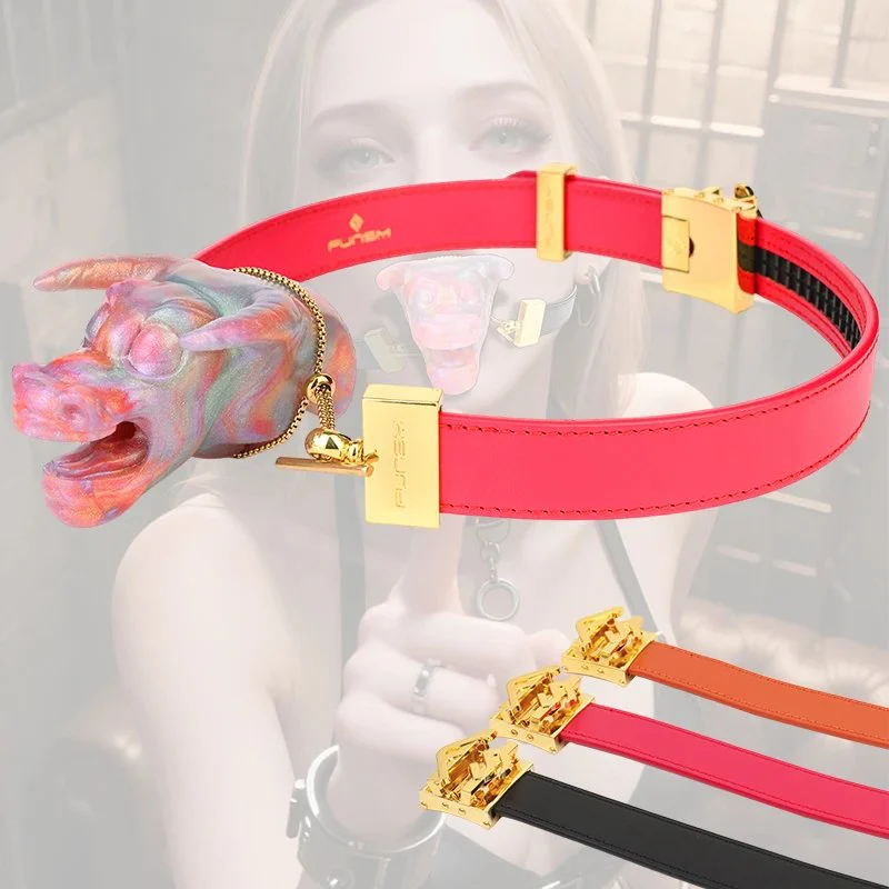 Uniquely Designed Bondage-shaped Gag, Neon-colored Premium Adult Sex Toy, Silicone Safety Gag for Restraining the Mouth