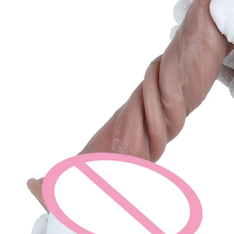 Realistic Dildo Sliding Foreskin Renaissance Dual Density Liquid SiliconeSuction Cup Realistic Penis for Women & Couples