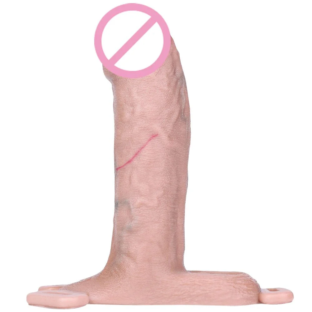 Realistic Soft Strap-On Penis Extender Dildo for Transgender and Couple Play, Silicone Wearable Dildo