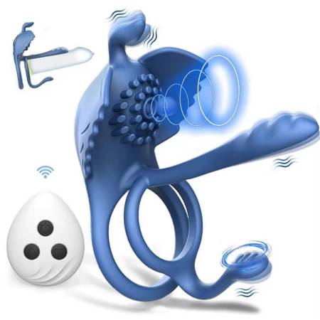 Wireless Remote Control Cock Ring Anal Plug for Men Penis Massager Masturbation
