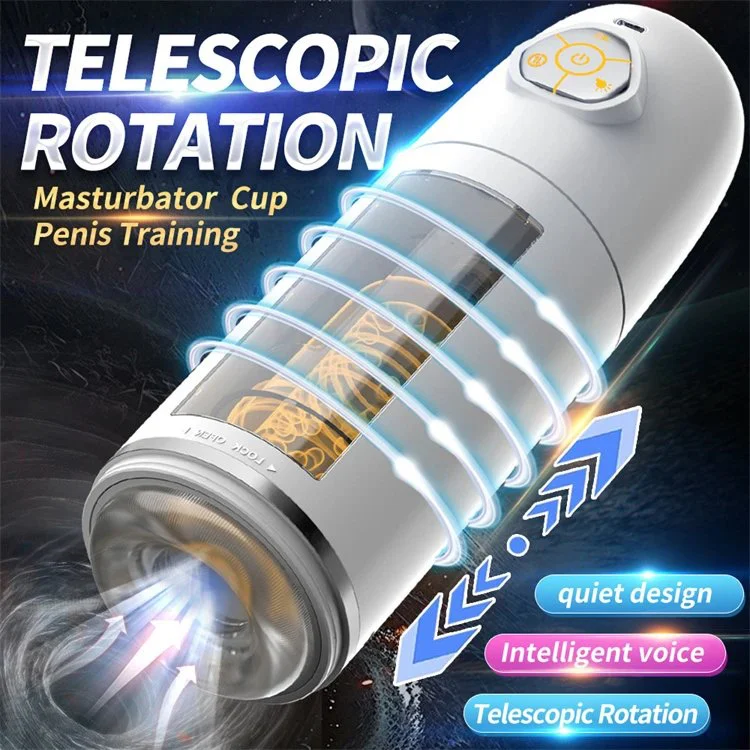 Aircraft Cup Sex Toys for Men Automatic Telescopic Rotation Male Flashlight Masturbation Cup With 4 Languages Voice