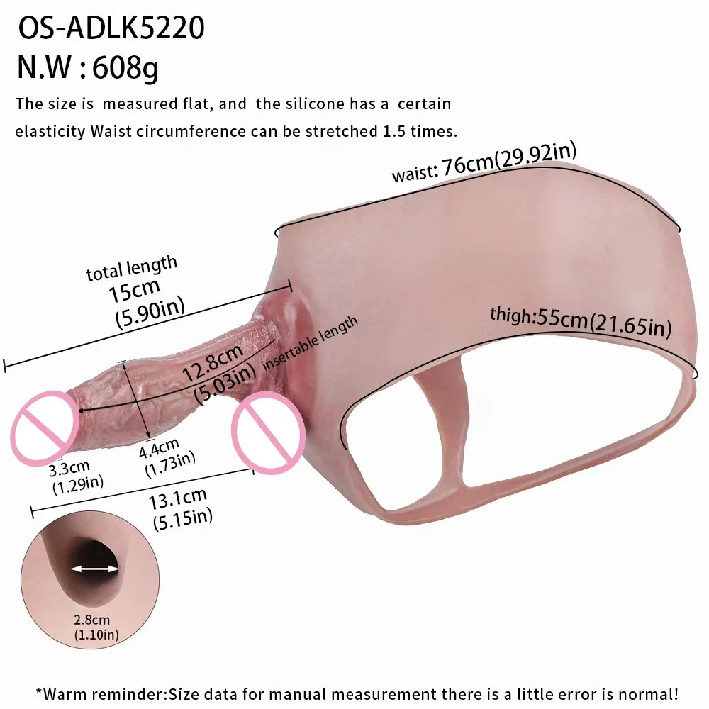 Hollow Dildo Enlarge Pants BDSM Game Sex Toys Male Strap on Silicone Dick Extender Reusable Condom Panties for Couples