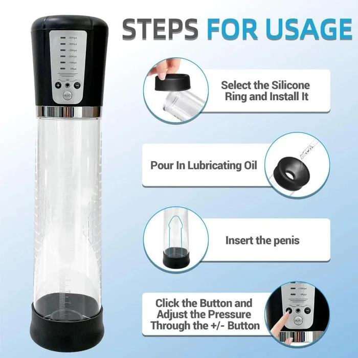 Men's Electric Penis Pump Extender Adult Toys Male Enhancement Vacuum Pumps with High Air Pressure Sex Products