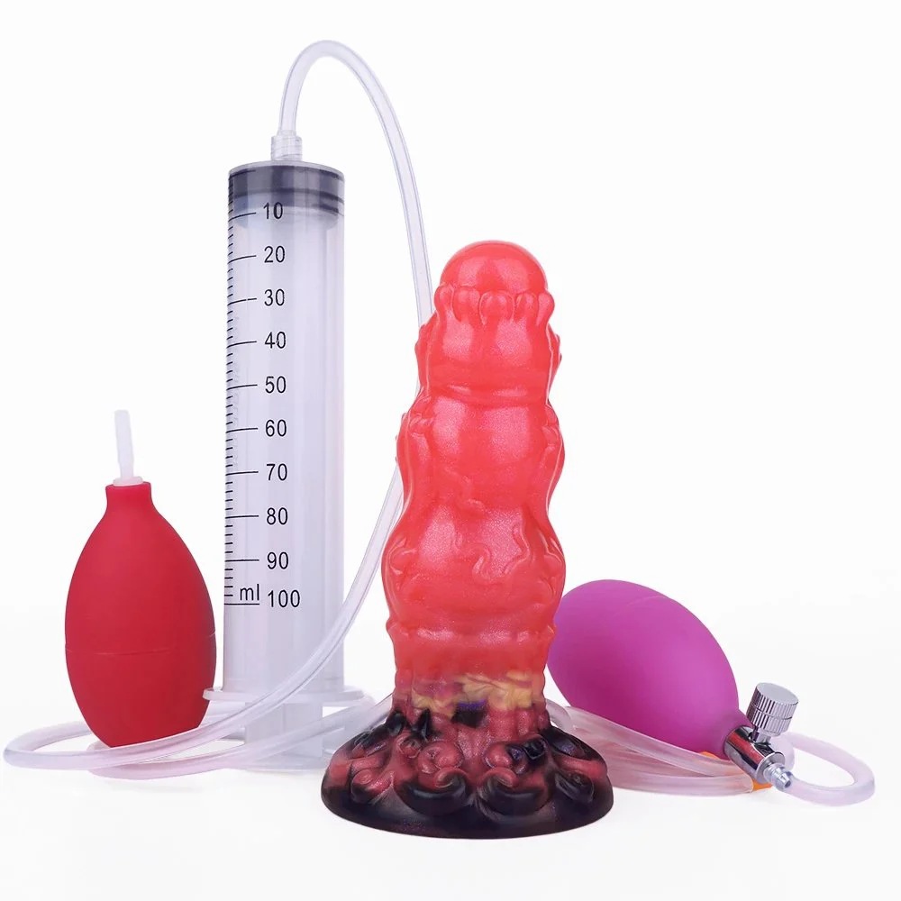 Penis of the Inflatable Water Spray Suction Cup Can Also Be Used As a Multi-purpose Silicone Sex Toy for Anal Plugs