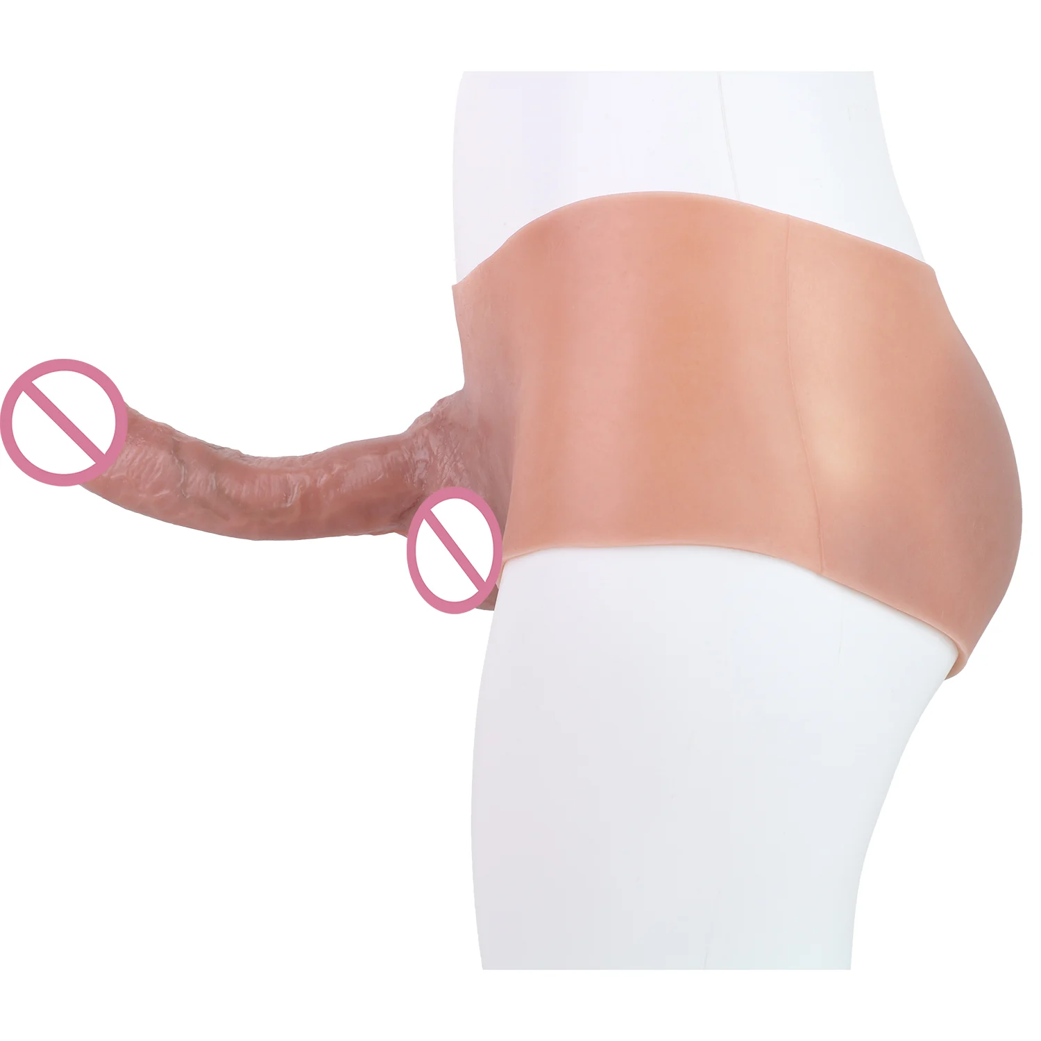 Silicone Dildo Leather Pants Insertable at Penis Effectively Enlarge Adult Male Penis Enhances More Realistic Experience