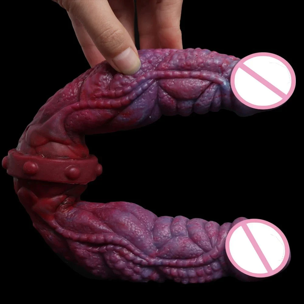 New Style Sex Toy Double Dildo Soft Silicone Flexible Monster Big Double Ended Dildo for Gay Men Lesbian Women