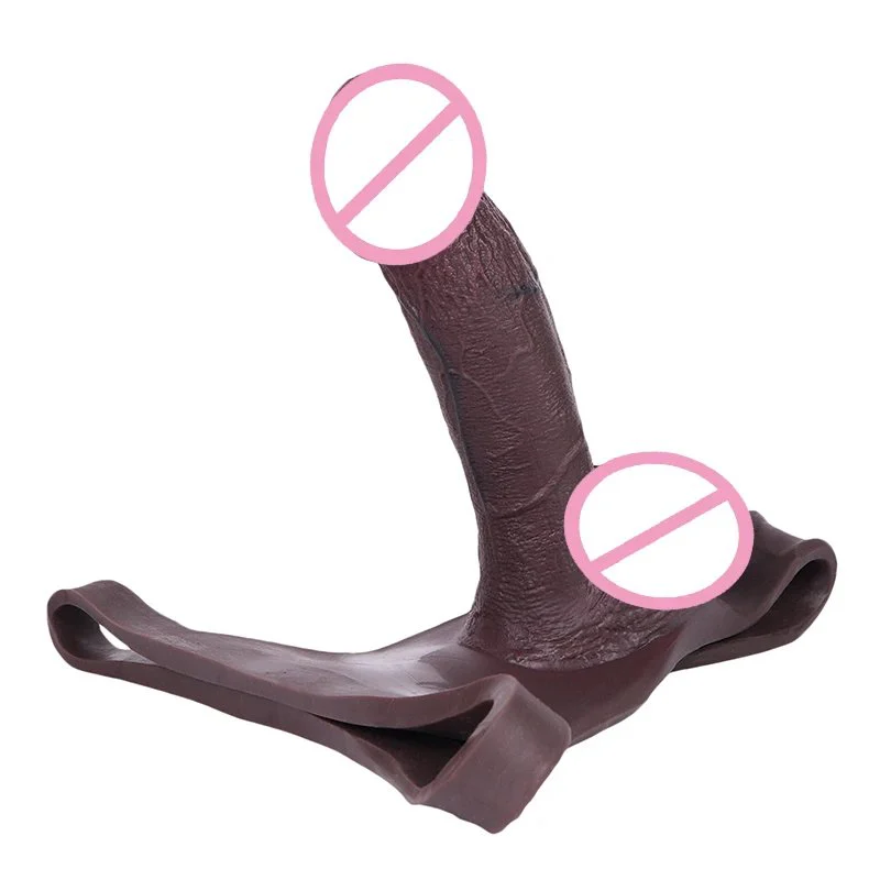 Silicone Penis Sleeve T-Back Pants Male Strap on Thong Dick Extender Realistic Inner Hollow Dildo Panties Sex Toys for Men