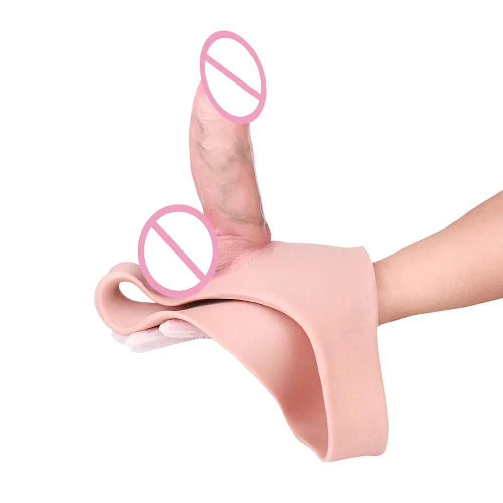 Silicone Hollow Strapon Dildo for Man Realistic Dildos Underwear Wearable Penis Extended Sleeve for Men Sex Toy Lesbian Dildos
