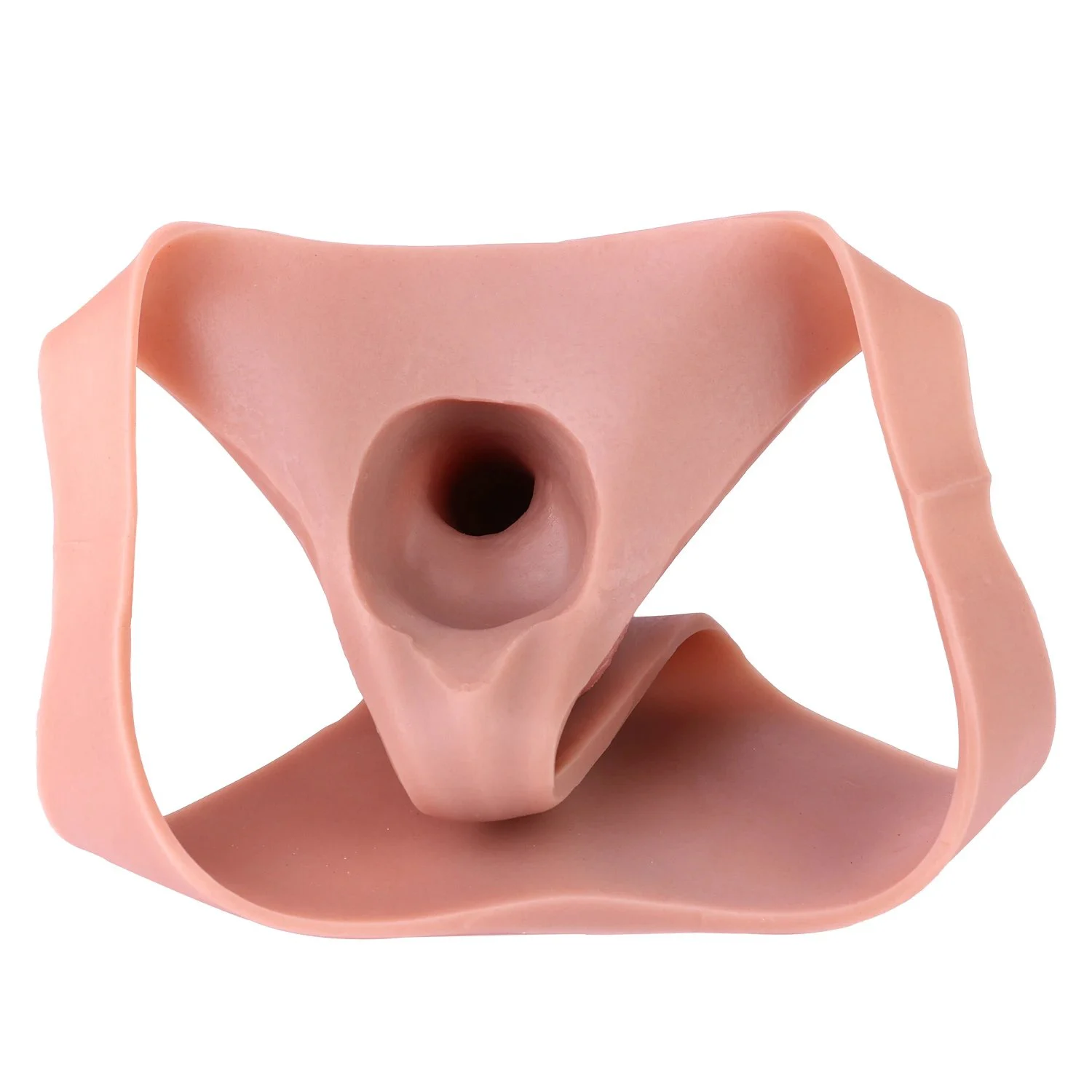 Silicone Strap on Dildo Hollow Extender for Men Delay Ejaculation Reusable Wearable Condom for Couple Strap on Penis Sleeve