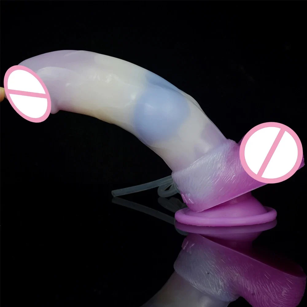 Squirting Dog Dildo With Big Knot Inflatable Squirting Animal Dildo Ejaculating Penis Realistic Dildos Big Cock Sex Toys