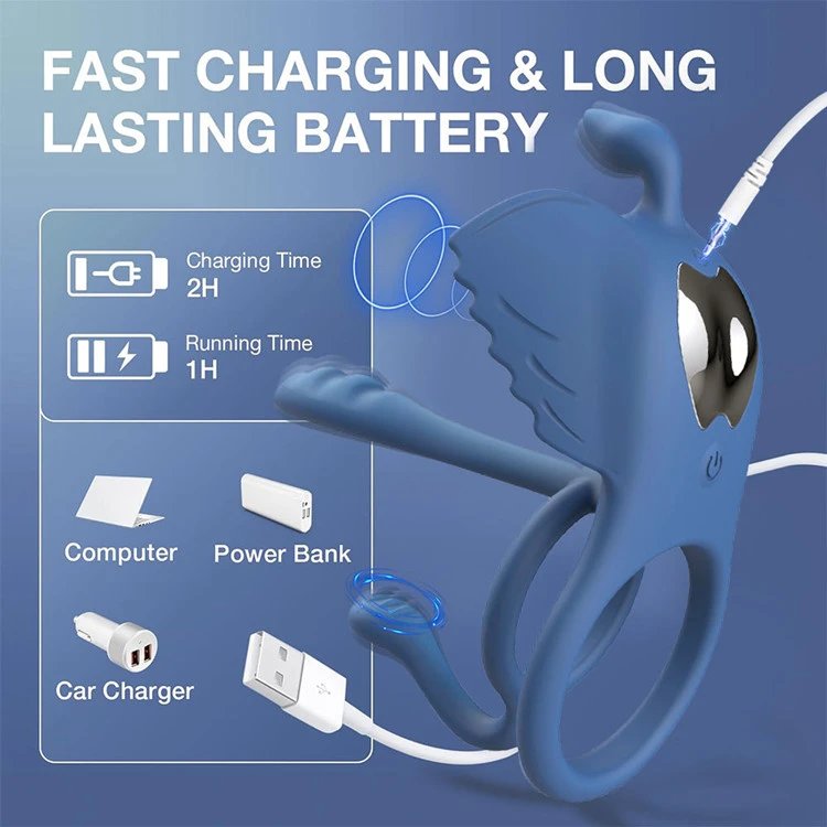 Wireless Remote Control Cock Ring Anal Plug for Men Penis Massager Masturbation