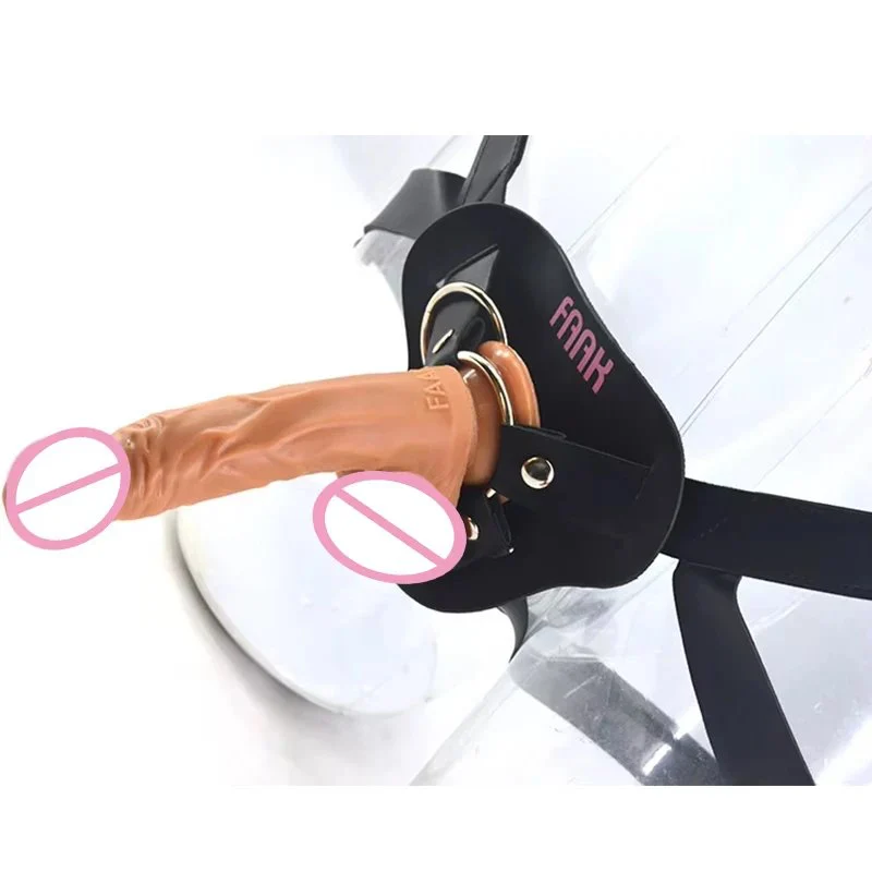 Genuine Leather Bondage Sex Toys Realistic Silicone Dildo Wear Pants Penis Anal Plug g Spot for Female Homosexual love
