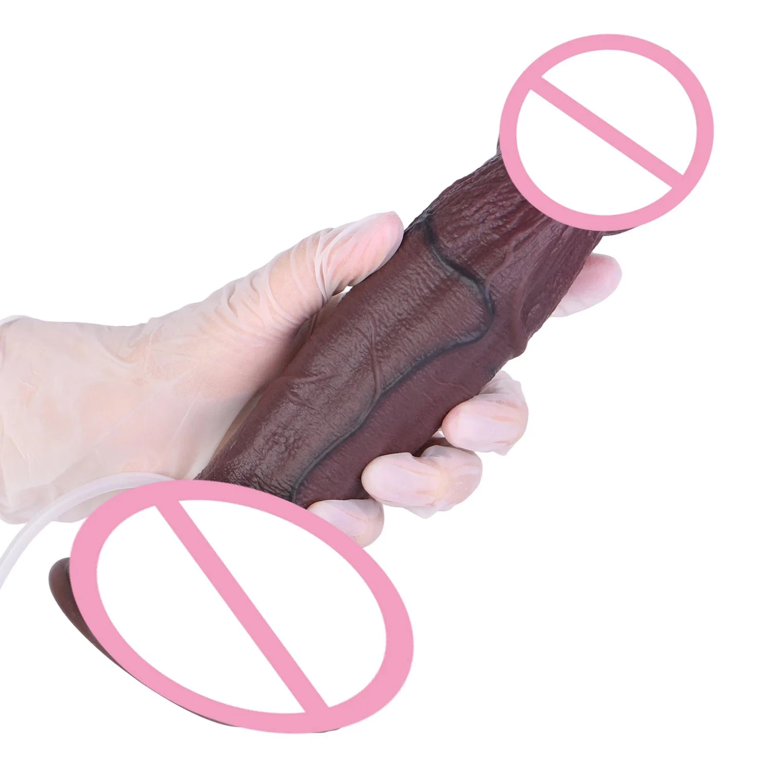 Obsidian-colored Realistic Dildo Medical-grade Silicone Squirting Dildo Adheres to the Body Suitable for Women