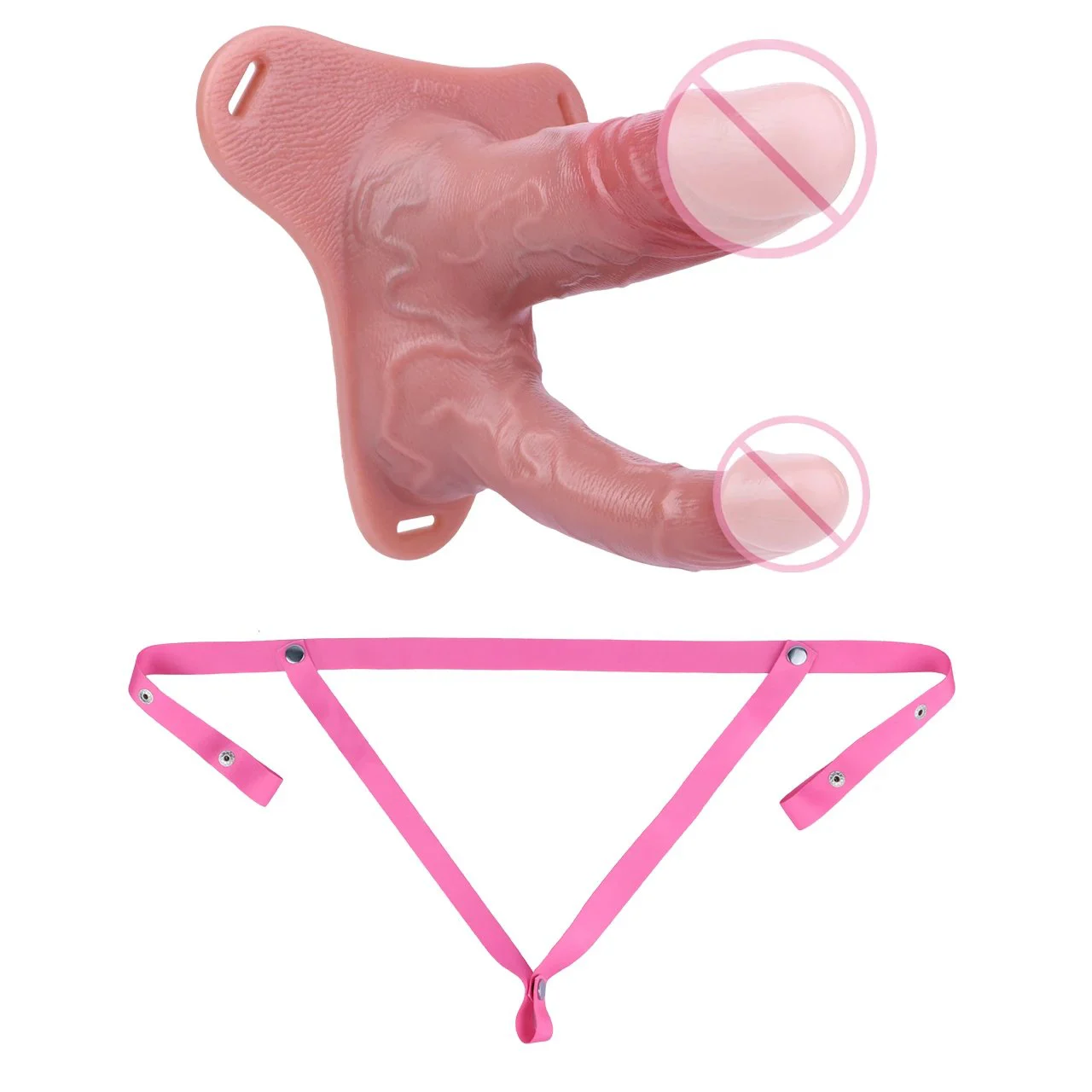 Silicone Solid&Hollow Dildo Integrated Double Head Strapon Penis Sleeve Penis Sex Toy for Men Women Adult