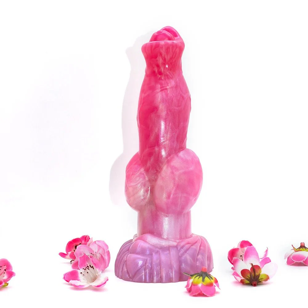 Peach Witch Color Animal Dog Penis Knot Stuffed Realistic Dildo Sucker Large Anal Plug Sex Toys for Women Masturbator