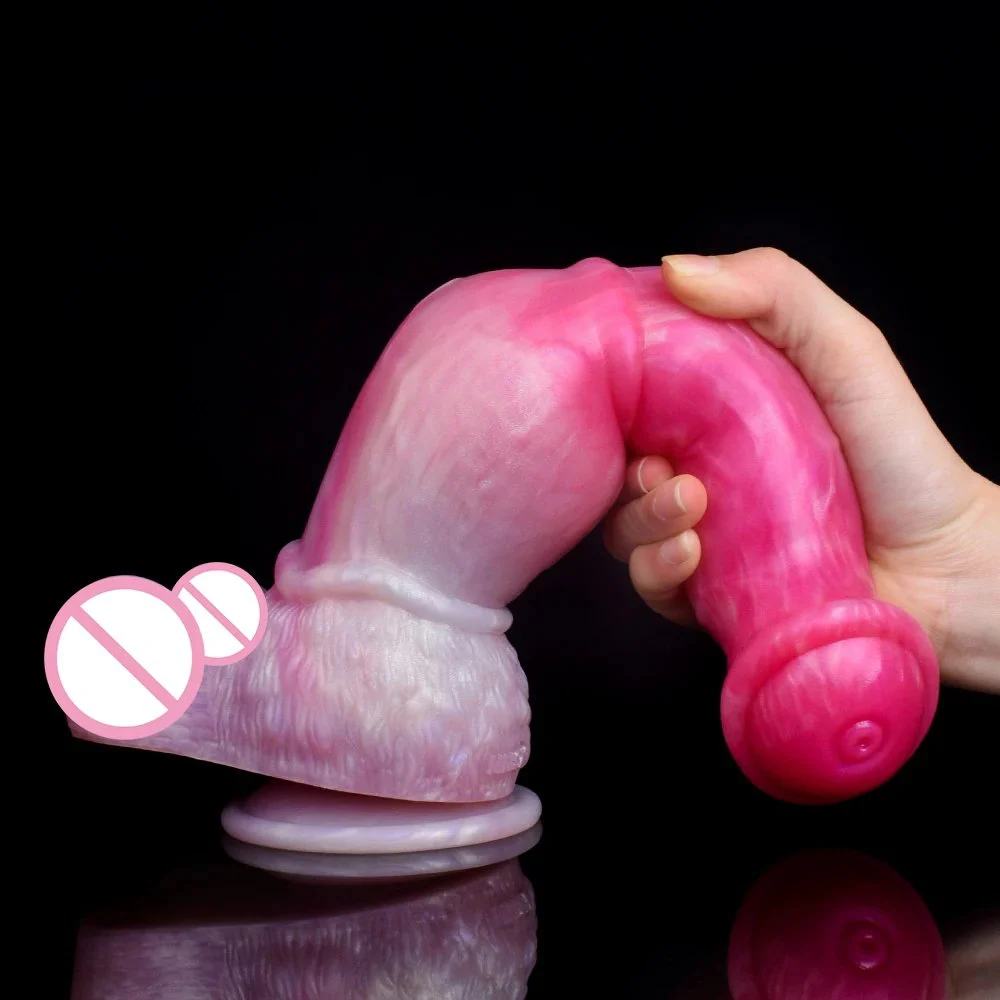 Monster Pink Color Big Horse Dildo With Testicles Artificia Dildo Suction Cup Animal Dildo for Women