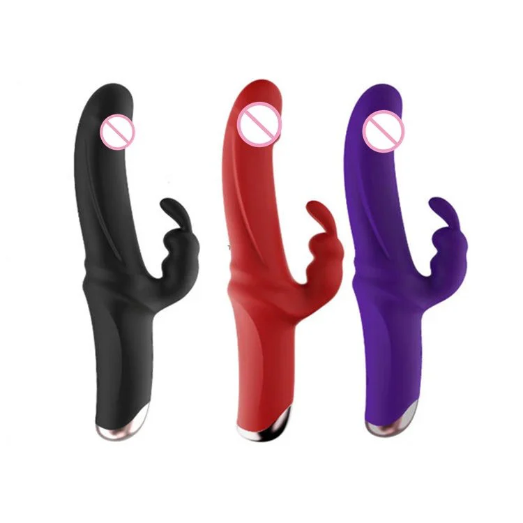 10 Frequency Clitoral Stimulator Double Motors Rechargeable Rabbit Vibrator With Dildo Sex Toys for Women
