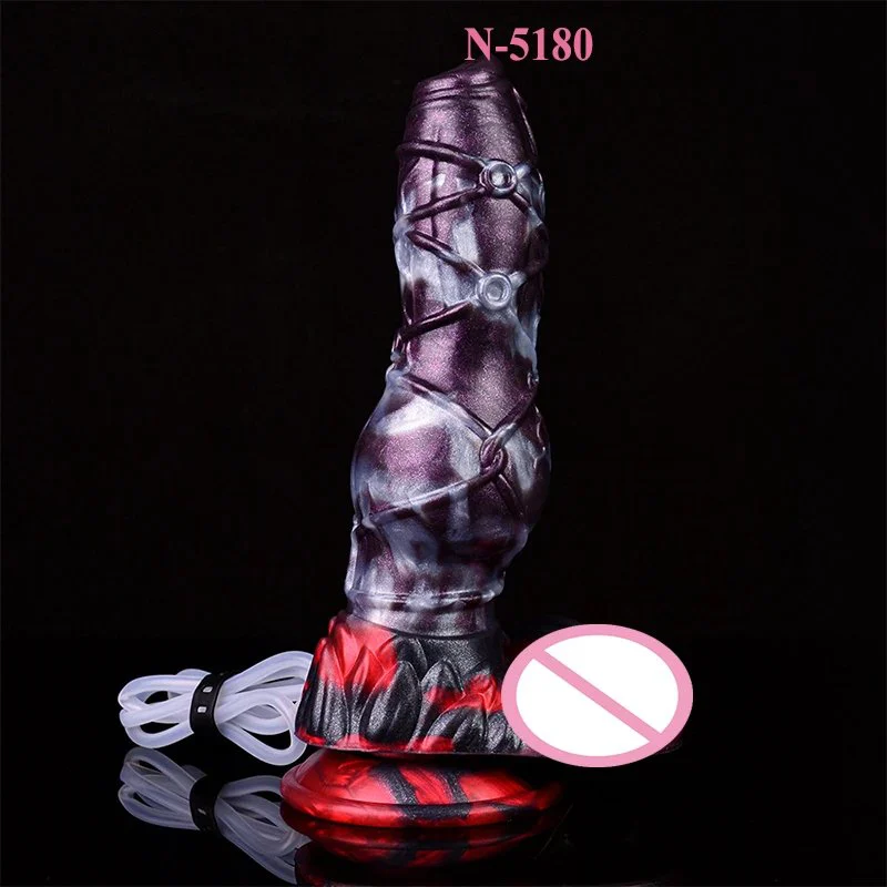 Squirting Horse Dildo with Big Knot Ejaculating Horse Dildo Silicone Squirting alien Cock Hand Free Anal Plug Adult Sex Toy