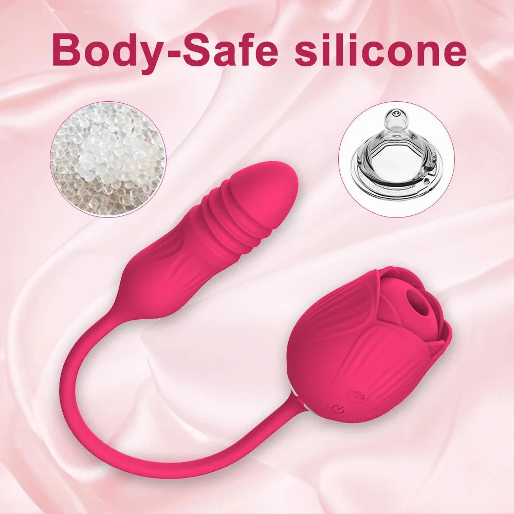 10 Modes Flower Dildo Nipple Clitoral Stimulator Tongue Licking Rose Sucking Telescopic Vibrator Women