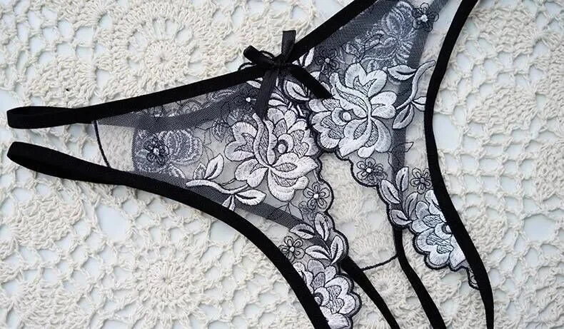 Sex Appeal T-Back Thongs Erotic Transparent Lace Panties Sexy Underwear Luminous Sexy Lingerie