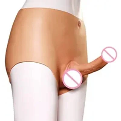 Soft Adult Men Hollow Artificial Penis Underwear Women Man Masturbation Wearable Realistic Silicone Dildo