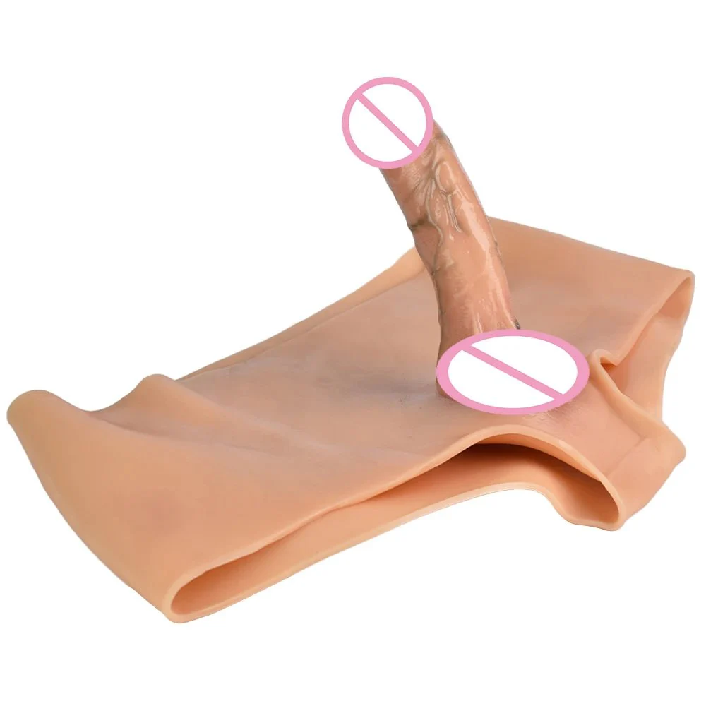 Lesbian Wearable Silicone Solid Penis Pants Silicone Dildo Pants with Realistic Testicles Couple Lesbian Flirting Sex Toy