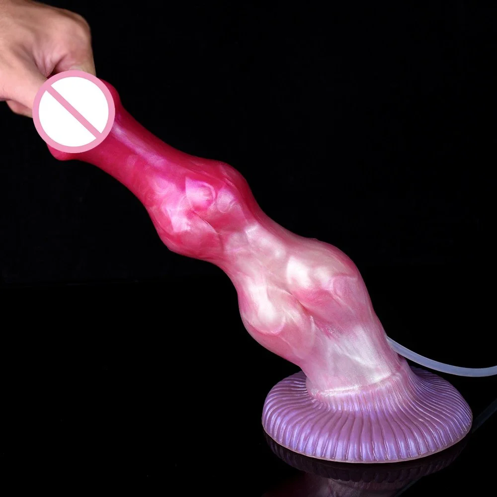 Squirting Realistic Fantasy Dildo Ejaculating Penis with Lotus Suction Cup&G-Spot Anal Prostate Knot Ejaculating for Woman