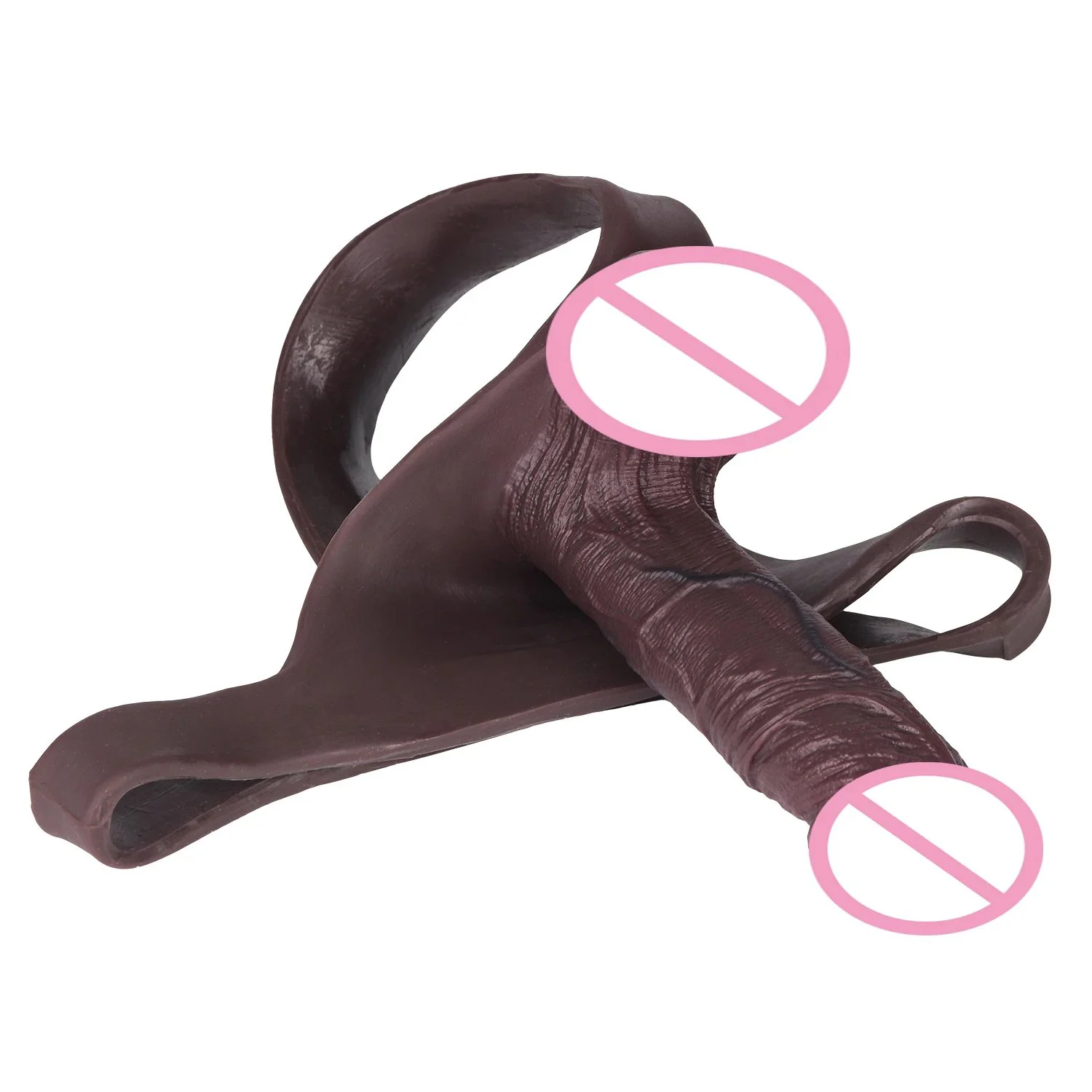 Obsidian-Colored Male Penis Extender Silicone Hollow Penis Sleeve Suitable for Men's Adult Toys