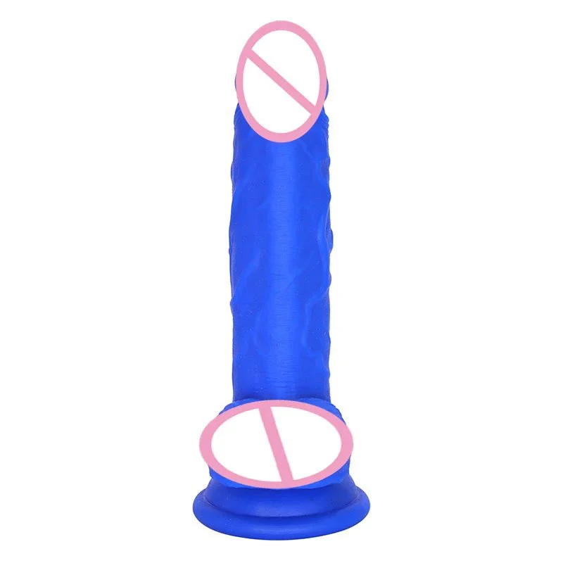 Multiple Colors Blue Realistic Big Dildo Penis Simulation Liquid Silicone Dildo for Women Masturbation Female Adults Sex Toys
