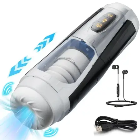 Automatic Heating Thrusting Spinning Suction Masturbation Cup Voice Men Sex Toys