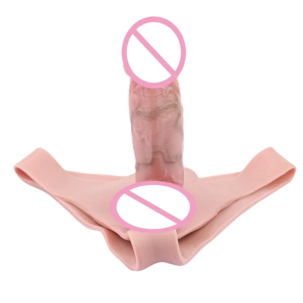 Realistic Dick Pants Hollow Underwear Realistic Silicone Dildo Pants Flirting Game Sex Toy for Men