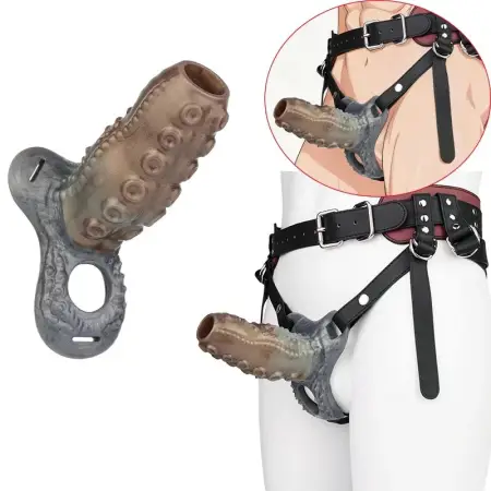 Fantasy Penis Sleeve with Octopus Suction Cup Design Effectively enlarges with silicone opening design Sex toy for men aged 18+