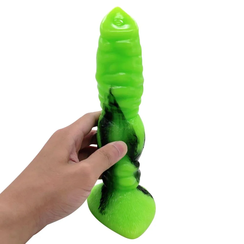 Soft Flexible Sex Male Dildos Animal Artificial Dildo Huge Dog Dildo Silicone Ribbed Anal Plug with Strings for Unisex